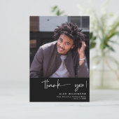 Fun Script Modern Photo Afstuderen Hartelijk dank Kaart (Staand voorkant)