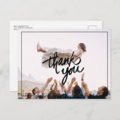 Fun Script Modern Photo Weddenschap Bedankt Briefkaart (Voorkant / Achterkant)