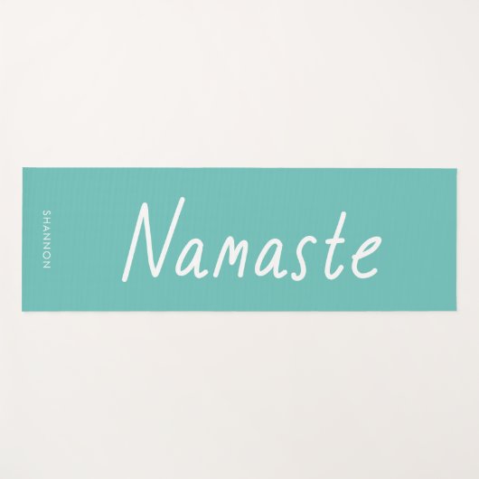 Fun Script Namaste Persoonlijke naam Yogamat (Voorkant (horizontaal))