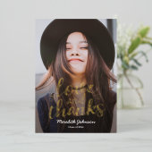 Fun Script Real Folie Afstuderen Hartelijk dank Folie Uitnodiging (Staand Voorkant)