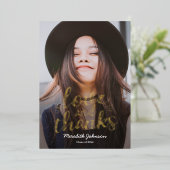 Fun Script Real Folie Afstuderen Hartelijk dank Uitnodiging (Staand Voorkant)