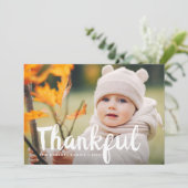 Fun script thanksgiving Foto card Feestdagenkaart (Staand voorkant)