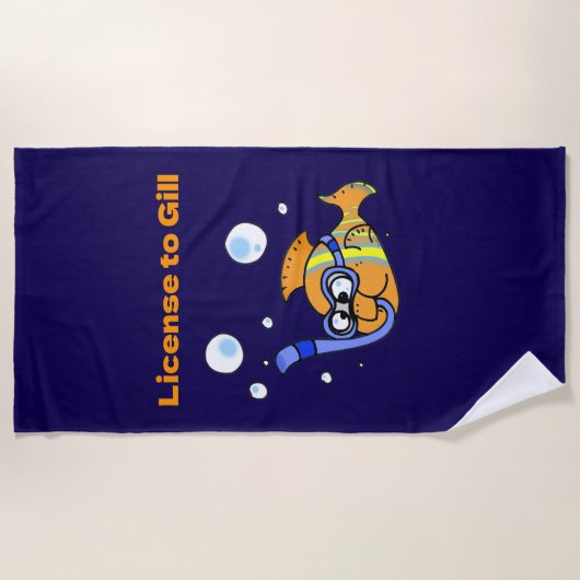 Fun Scuba Diving Fish Pun Design Strandlaken (Voorkant)