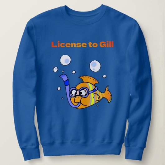 Fun Scuba Diving Fish Pun Design Trui (Design voorkant)