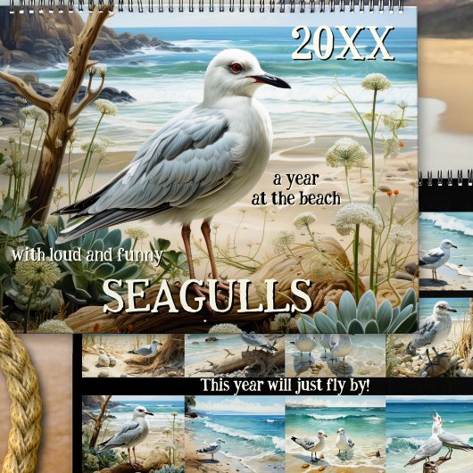 Fun Seagull Art Coastal Kalender