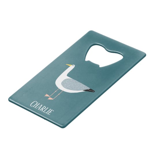 Fun Seagull Creditkaart Flessenopener (Achterkant Gekanteld)