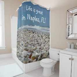 Fun Seashells bij Napels Beach Shower Curtain Douchegordijn