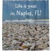 Fun Seashells bij Napels Beach Shower Curtain Douchegordijn (Voorkant)