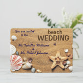 Fun Seashells Design Beach Weddenschap Kaart (Staand voorkant)