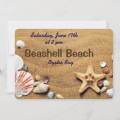 Fun Seashells Design Beach Weddenschap Kaart (Achterkant)