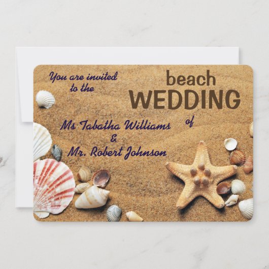 Fun Seashells Design Beach Weddenschap Kaart (Voorkant)