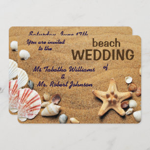 Fun Seashells Design Beach Weddenschap Kaart