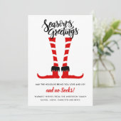 Fun Season's groet No Socks Feestdagenkaart (Staand voorkant)