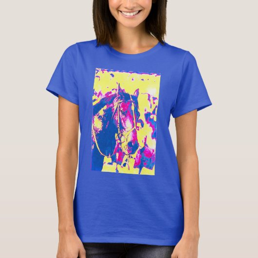 Fun Seattle Slew Thoroughbred Racehorse Waterverf T-shirt (Voorkant)