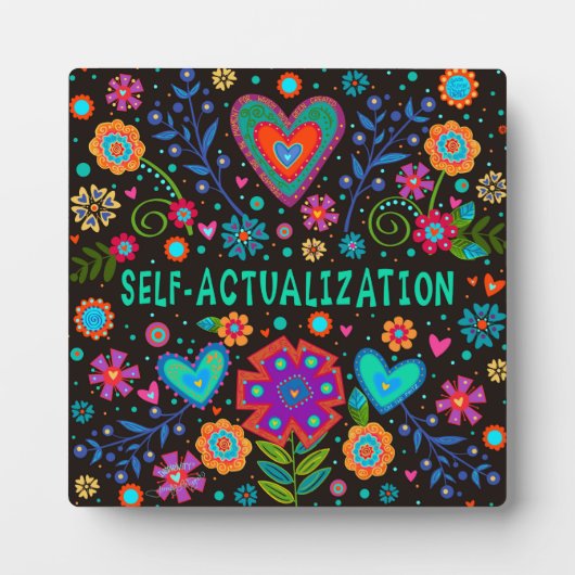Fun Self-Actualisatie Inspirerend Hart Bloemen Fotoplaat (Voorkant)