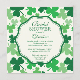 Fun Shamrock Irish Bridal Shower Kaart