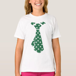 Fun Shamrock Pattern Faux Stropdas St. Patrick's D T-shirt
