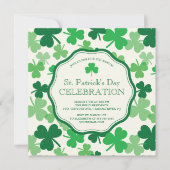 Fun Shamrock St. Patrick's Party Invitation Kaart (Voorkant)