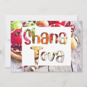 Fun Shana Tova Apples, Honey and Pomegranate Art Feestdagenkaart (Voorkant)