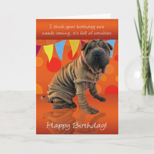 Fun Shar Pei Birthday Card met Birthday Humor Kaart