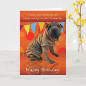 Fun Shar Pei Verjaardag Kaart met Verjaardag Humor (Gele Bloem)