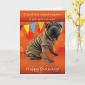 Fun Shar Pei Verjaardag Kaart met Verjaardag Humor (Gele Bloem)