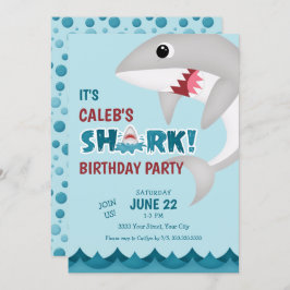 Fun Shark Attack Birthday Party Invitation Kaart