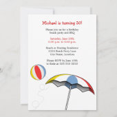 Fun Shark Beach Party Birthday Kaart (Achterkant)