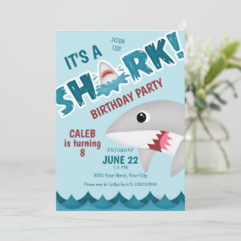 Fun Shark Birthday Party Invitation Kaart