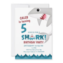 Fun Shark Birthday Party Invitation