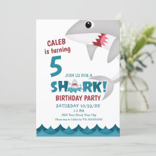 Fun Shark Birthday Party Invitation Kaart