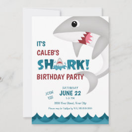 Fun Shark Birthday Party Invitation Kaart