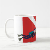 FUN SHARK ENCOUNTER, SCUBA DIVER, RED SCUBA FLAG KOFFIEMOK (Links)