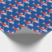 Fun Shark Santa Outfit Kerstmis Cadeaupapier (Hoek)