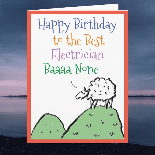 Fun Sheep Design Happy Birthday voor een elektrici Kaart