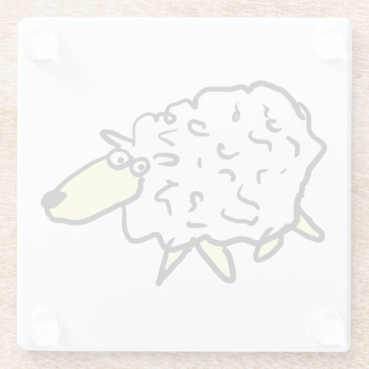 Fun Sheep Glazen Onderzetter (Achterkant)