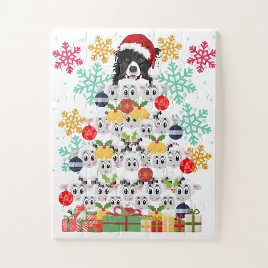 Fun Sheep Herding kerstboom Legpuzzel (Verticaal)