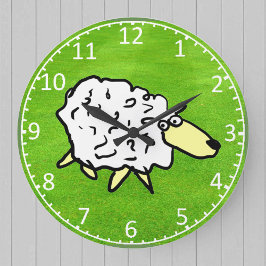 Fun Sheep Illustratie Grote Klok