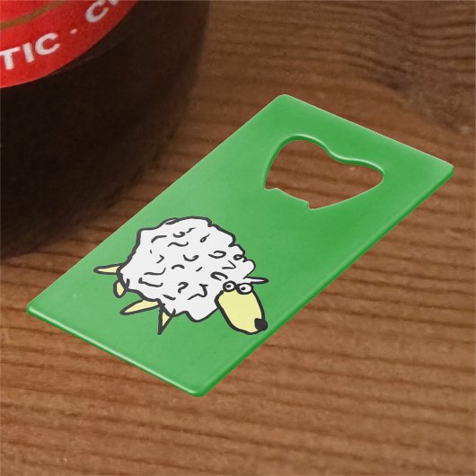 Fun Sheep in een Cartoon stijl Creditkaart Flessenopener
