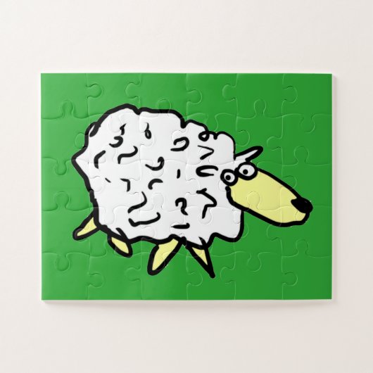 Fun Sheep in een Cartoon stijl Legpuzzel (Horizontaal)