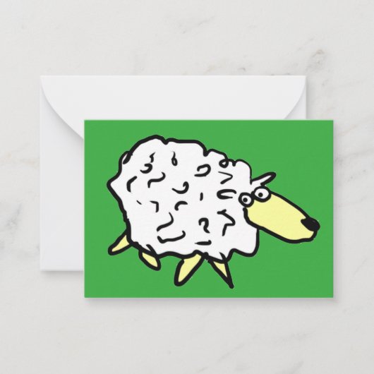 Fun Sheep in een Cartoon stijl Notitiekaartje (Voorkant)