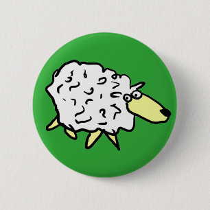 Fun Sheep in een Cartoon stijl Ronde Button 5,7 Cm