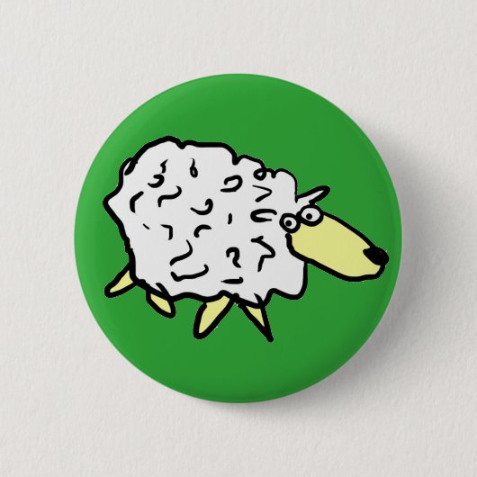 Fun Sheep in een Cartoon stijl Ronde Button 5,7 Cm (Voorkant)