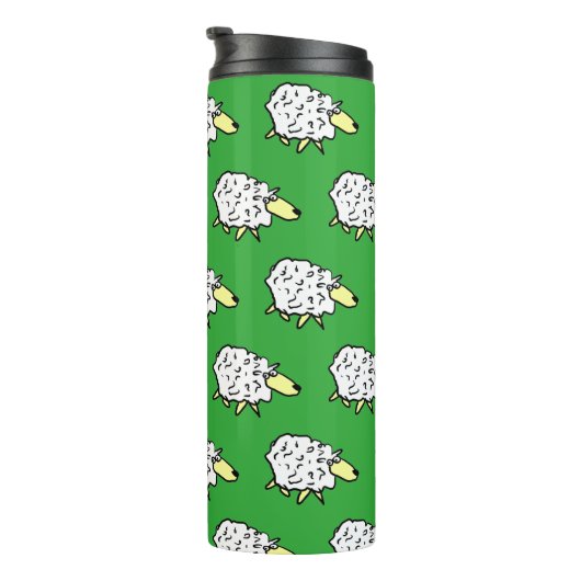 Fun Sheep in een Cartoon stijl Thermosbeker (Geroteerd rechts)