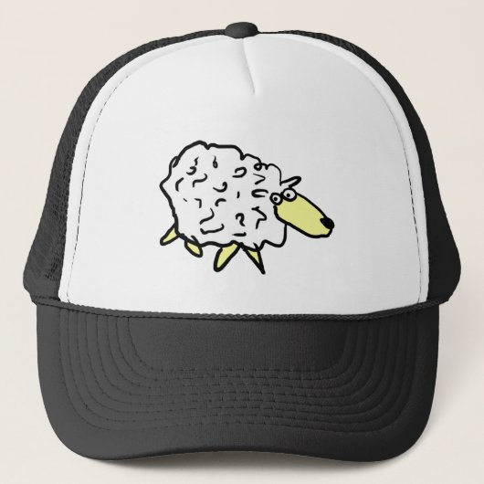 Fun Sheep in een Cartoon stijl Trucker Pet (Voorkant)