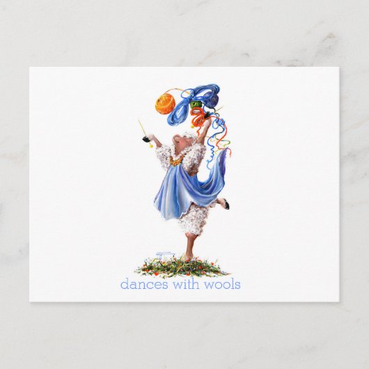 Fun Sheep Incognito Art "Dances with Wools" Briefkaart (Voorkant)