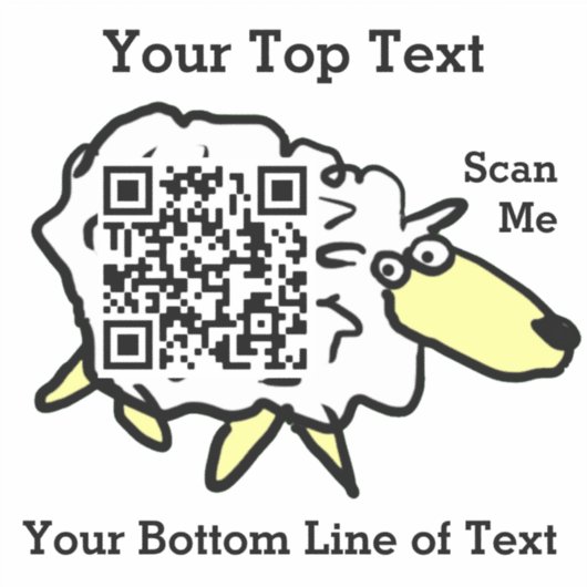 Fun Sheep QR Code Sticker (Voorkant)