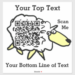 Fun Sheep QR Code Sticker