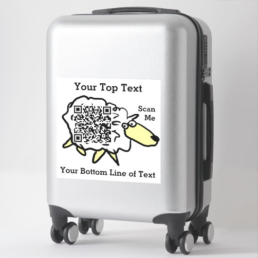Fun Sheep QR Code Sticker (Koffer)