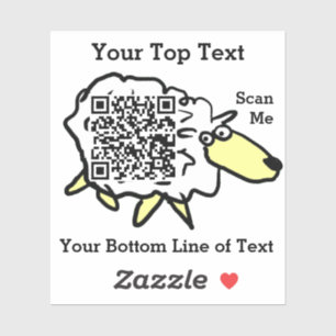 Fun Sheep QR Code Sticker